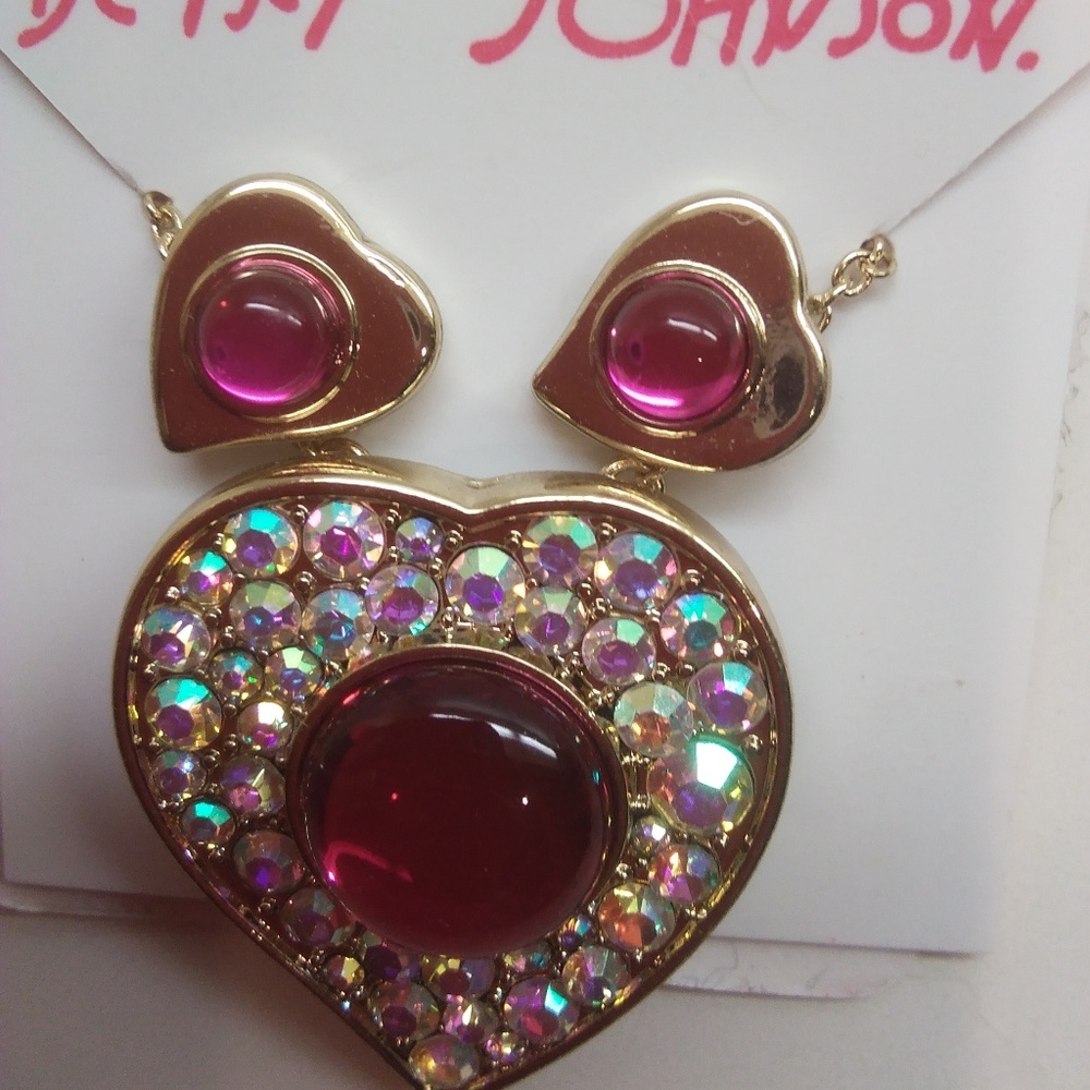 Betsey Johnson New Hot Pink Necklace & Earrings